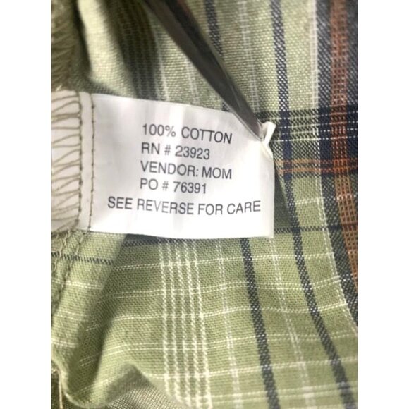 Men's Canyon Guide Outfitters XLG Green Plaid Sleeveless Western Button-Down - Picture 5 of 8